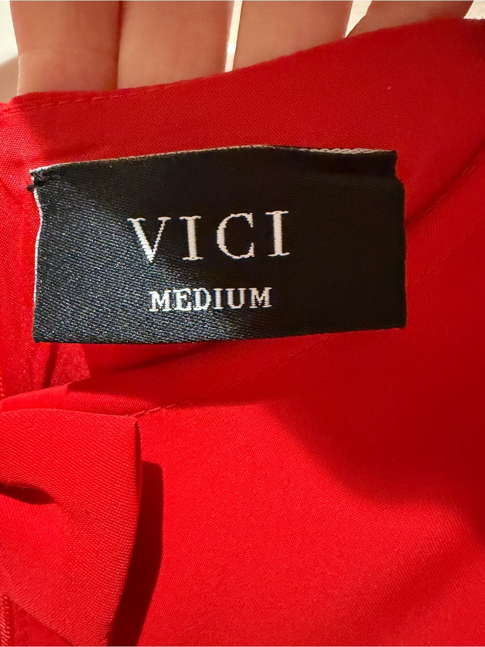 Vici Red Bow-Accent Puff Sleeve Dress - Picture 6 of 6